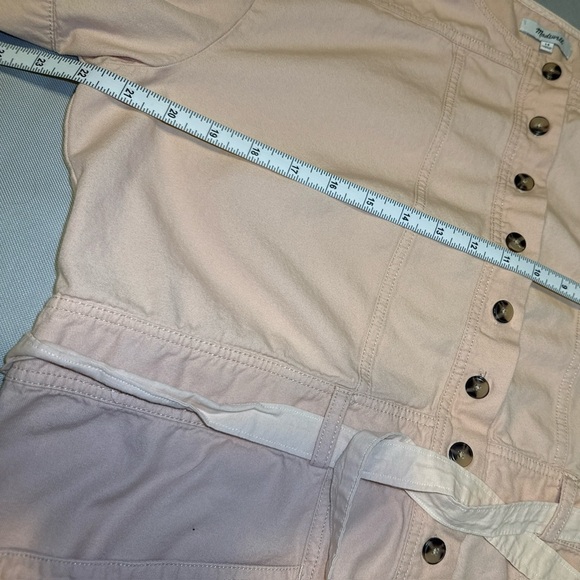 Madewell Size 14 Top-Stitched Coverall Utility Straight Leg Jumpsuit Blush Pink - Picture 7 of 8